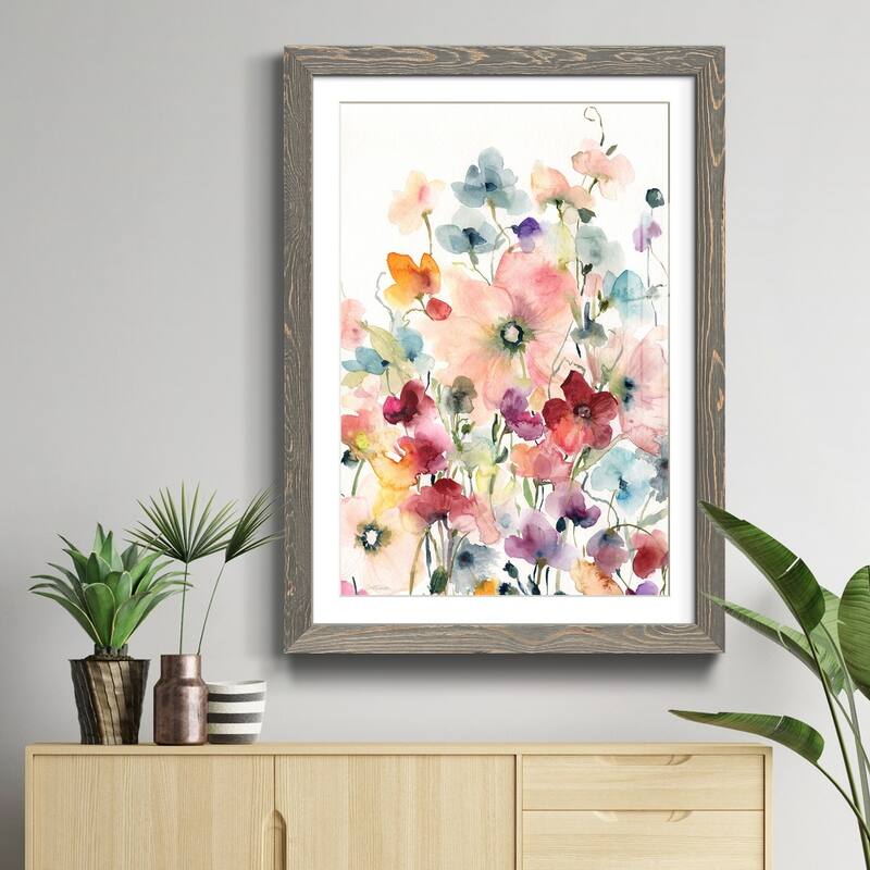 Poppies and Sweetpeas-Premium Framed Print - Ready to Hang