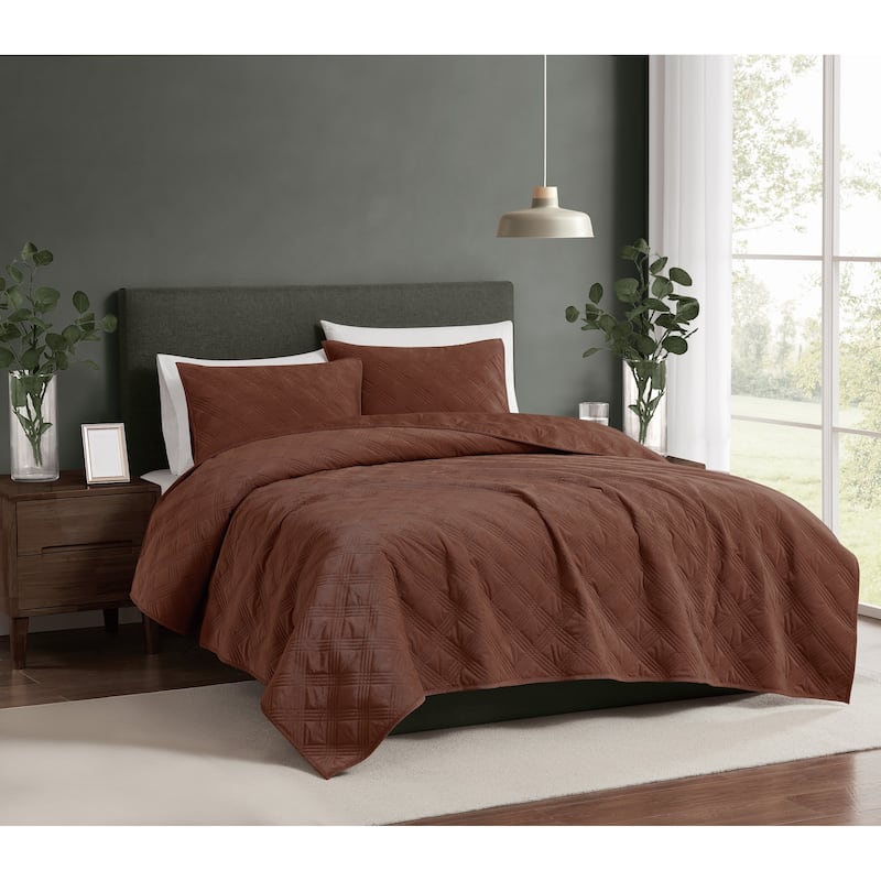 Brooklyn Loom Corduroy Pinsonic 3 Piece Quilt Set