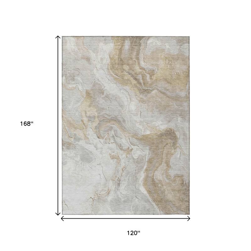 HomeRoots Abstract Modern Rectangle Outdoor Rug