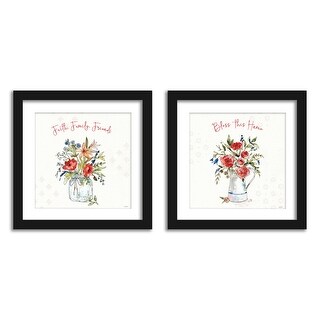 Bless This Home Bouquet By Wild Apple 2 Piece Framed Wall Art Set