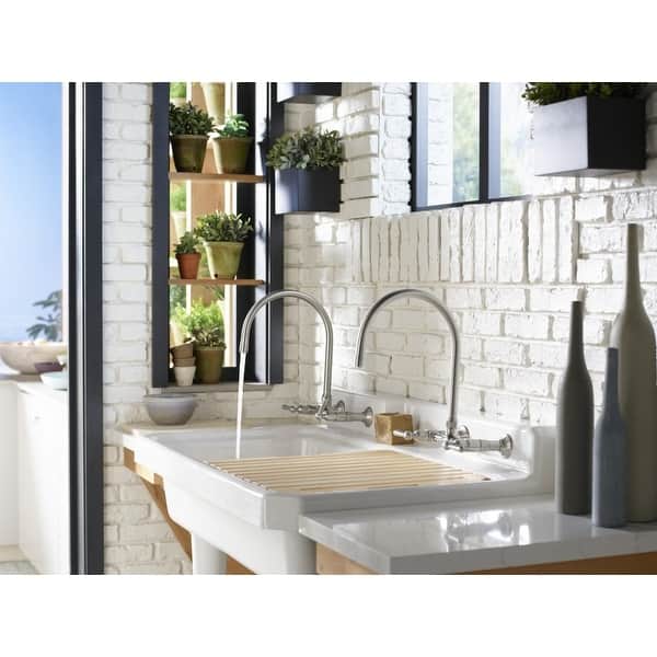 Shop Kohler K 7338 4 Hirise Double Handle Wall Mount Kitchen