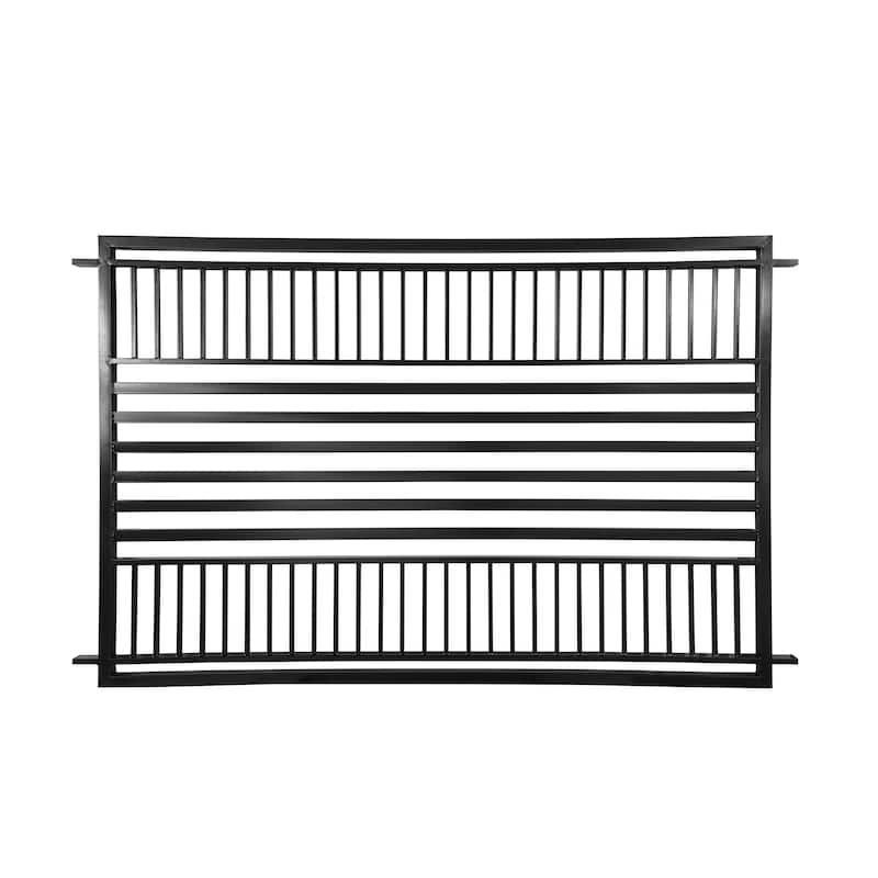 ALEKO Barcelona Style Garden Yard Steel 16 feet Fence Set of 2 Panels Black