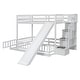 preview thumbnail 9 of 9, Twin Over Full Bunk Bed with Slide, Storage Staircase, Pine Solid Wooden Bunk Bed with Safety Guardrails