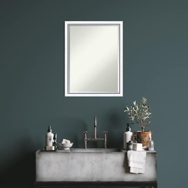 Morgan Half-Inch-Bevel Wood Framed Wall Mirror - Glass Size 18x24