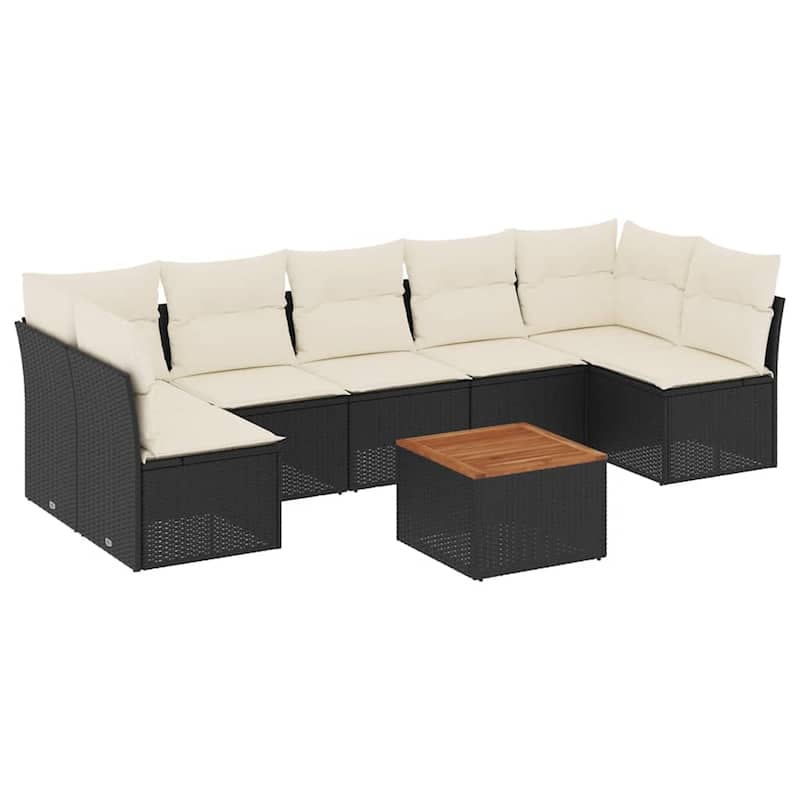 vidaXL Garden Sofa Set Black PE rattan Large Modular Garden Sofa Set - 24.4 x 24.4 x 27.2