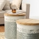 preview thumbnail 33 of 71, Glitzhome Industrial Farmhouse Round Storage Side Tables (Set of 2)