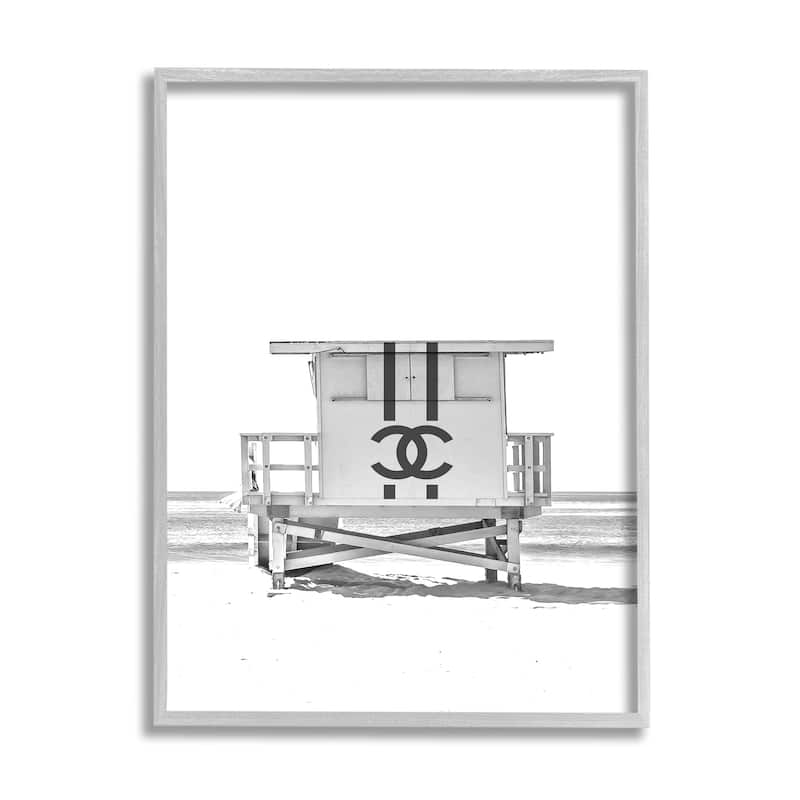 Stupell Fashion Brand Beach Hut Framed Giclee Art Design by Lil' Rue - 24 x 30 - Grey