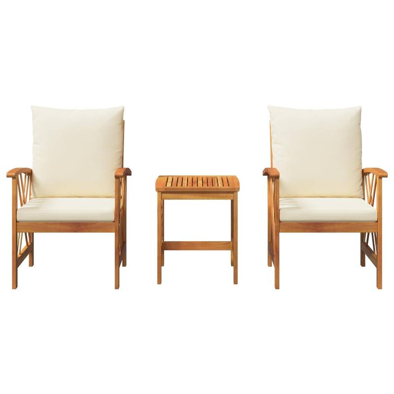 vidaXL Patio Furniture Set Patio Table and Chairs Dining Set Solid Acacia Wood - 23.2 x 26.4 x 32.7 in