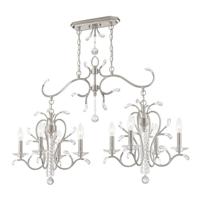 Livex Lighting 8 Light Linear Chandelier, 51007-91 - 43" L 20" W 29" H