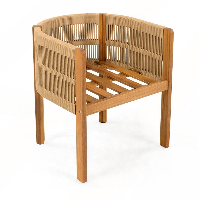 Acacia Wood Outdoor Dining Chairs 2-Pack with Washable Waterproof Cushions