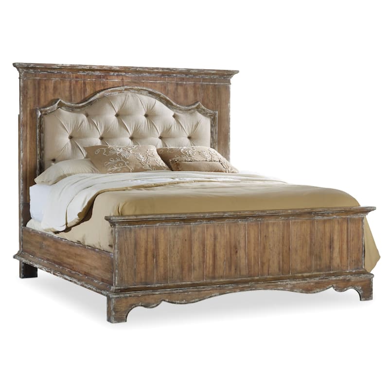Hooker Furniture Chatelet 84-1/2 Inch Wide Panel Bed with Tufted - Turtle Dove
