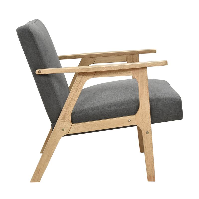 Dean 27" Textured Fabric Accent Chair - Solid Rubberwood Frame