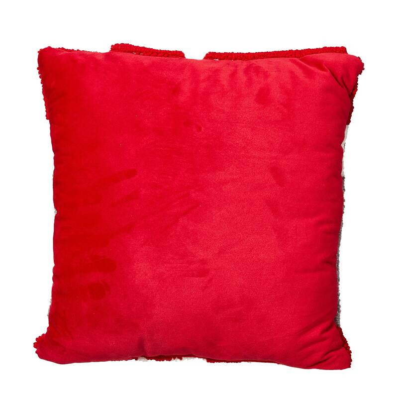 Glitzhome Hooked 3D Woof Dog Christmas Throw Pillow for Home Office Sofa Couch Bed