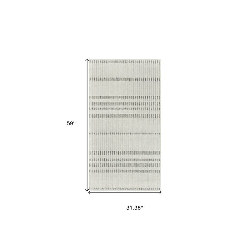 Tasi Stripe Weather Resistant Trendy Modern Outdoor Rug