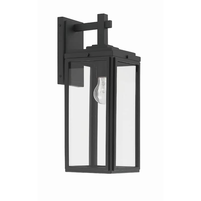 Byron 1 Light Matte Black Outdoor Wall Mount - 6.5"W x 17"H x 7.75"D