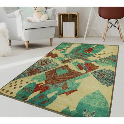 Noori Rug Balochi Imane Ivory/Red Rug - 4'0" x 5'10"