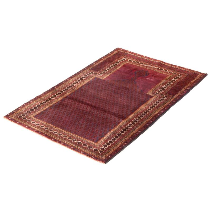 Teimani Burgundy Rug 3'3" x 5'0" - 3'3 x 5'0