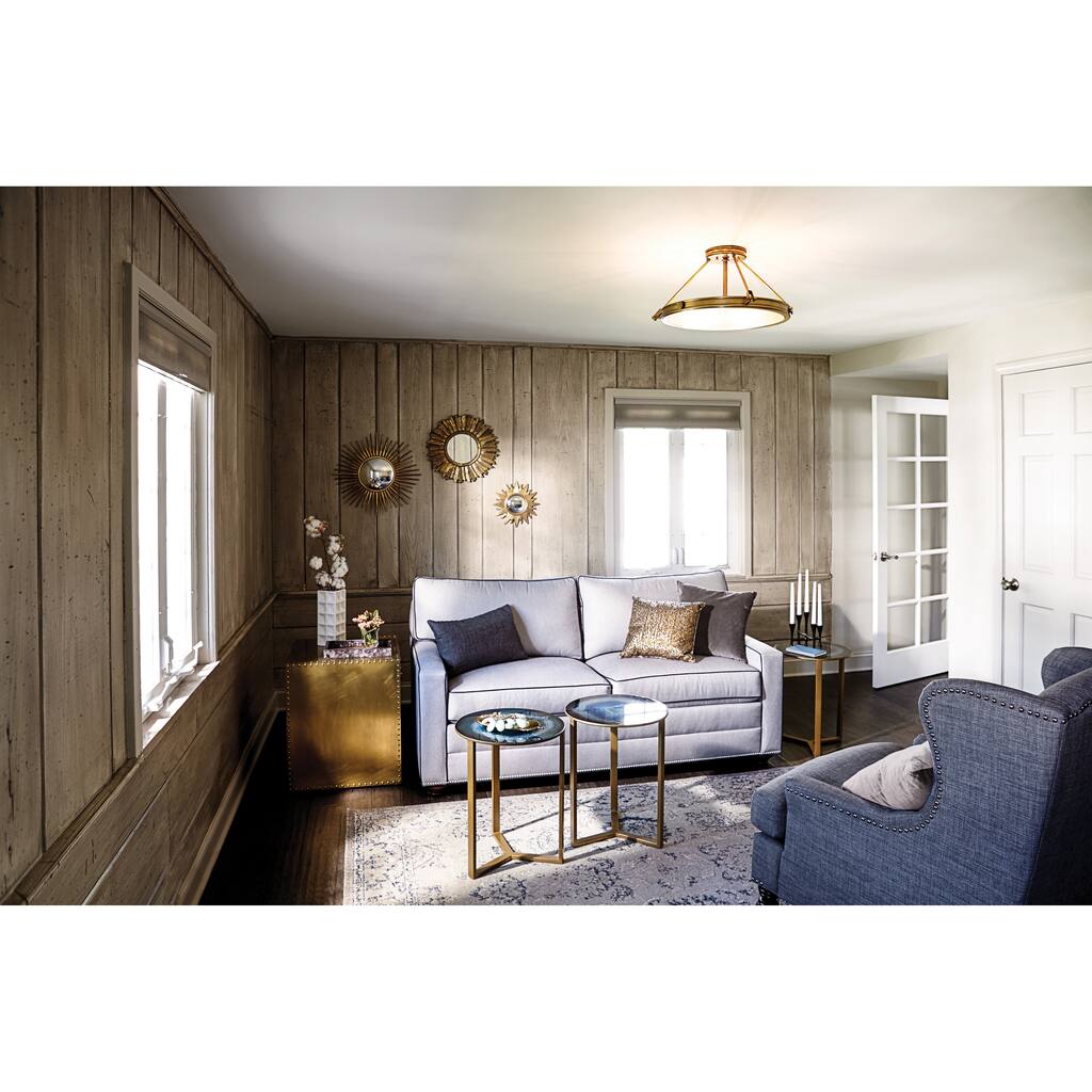 Hinkley Collier 4-Light Semi-Flush Mount in Heritage Brass - Four Light