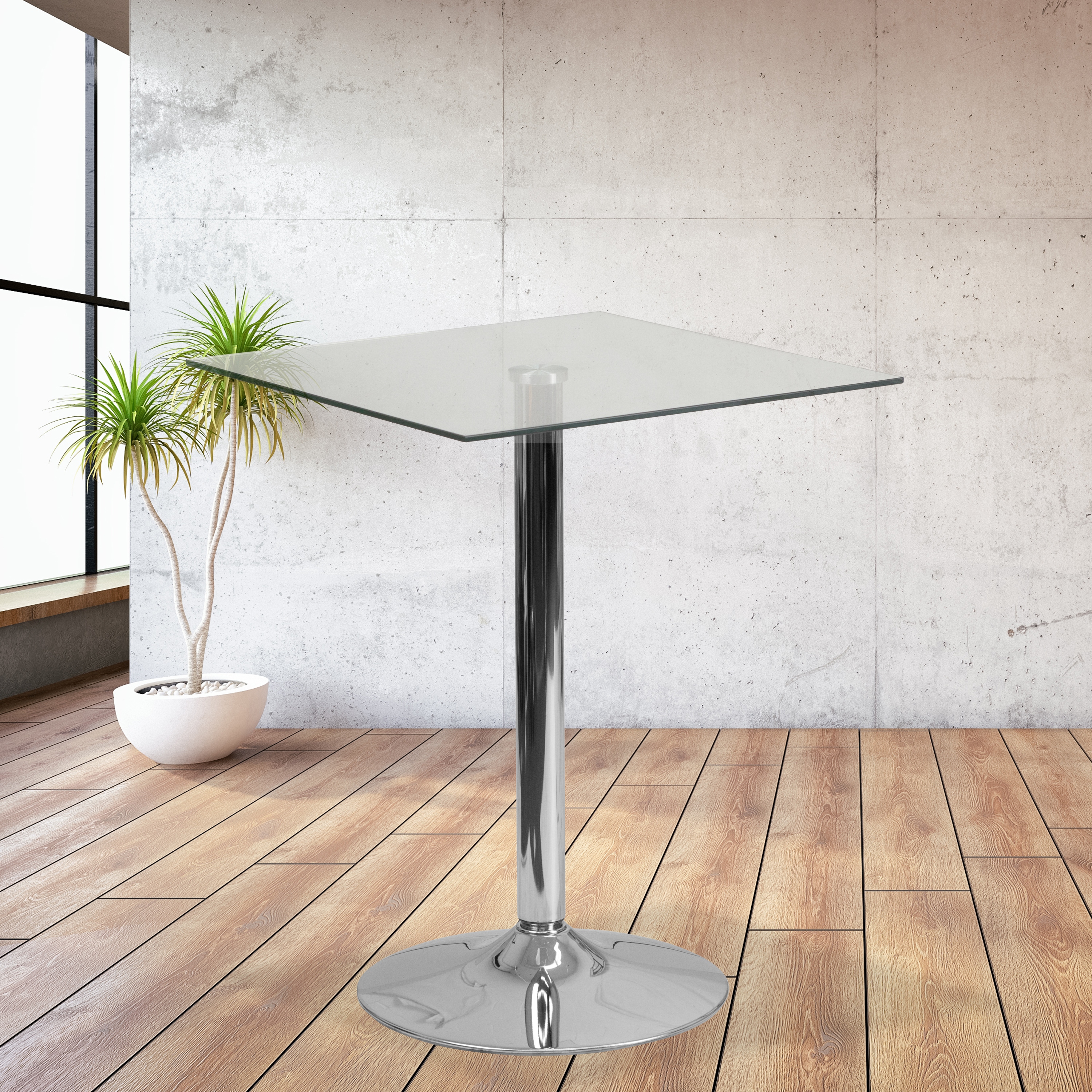 Square glass online counter height table