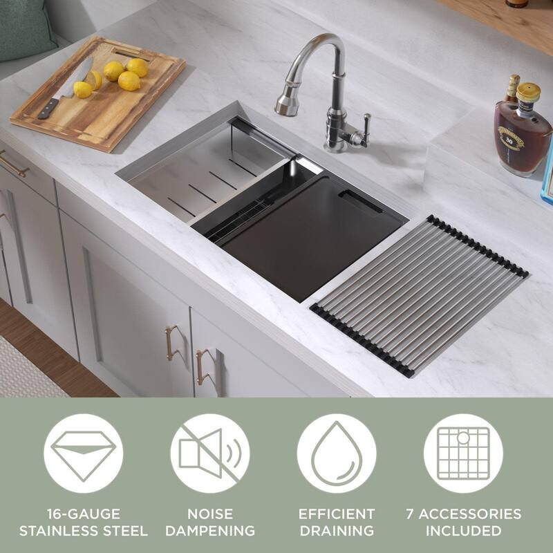 Whitehaus WHSW2719 27" Undermount Single Basin Stainless Steel Modern - Brushed Stainless Steel