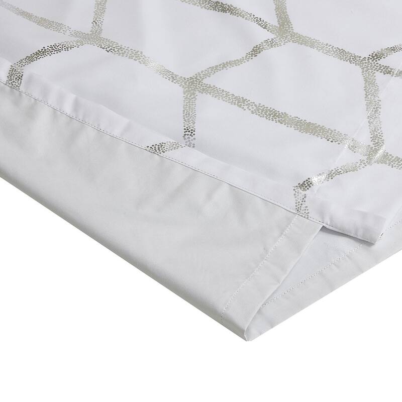 Total Blackout Metallic Print Grommet Top Curtain Panel