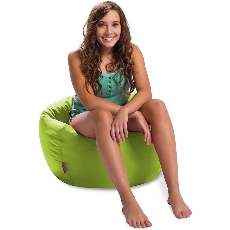 Bean Bag Chair for Kids, Teens and Adults, Comfy Chairs for your Room - 100in Round Bean Bag - Lime Green