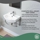 preview thumbnail 6 of 11, White Ceramic Wall Mount Bathroom Sink with Brass Faucet and Sink Drain Renovators Supply