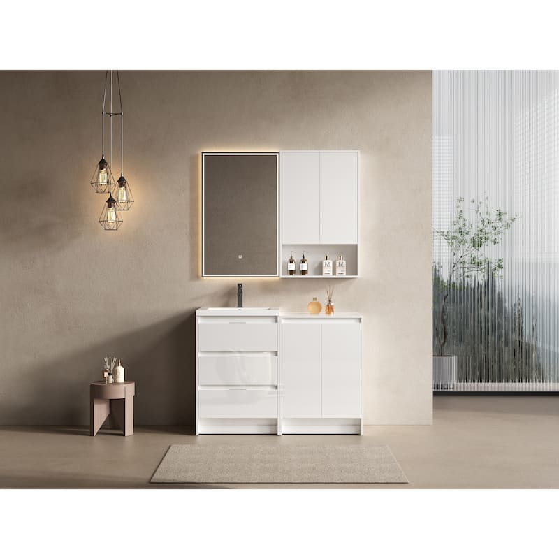 Freestanding Bathroom Vanity with Resin Sink