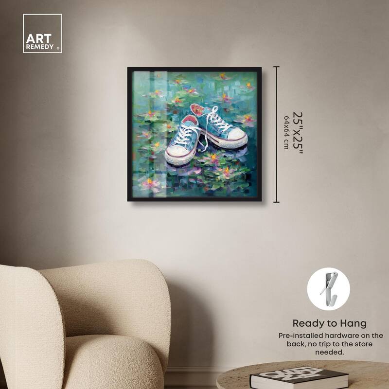 Lily Pad Sneakers II Shadowbox by Art Remedy
