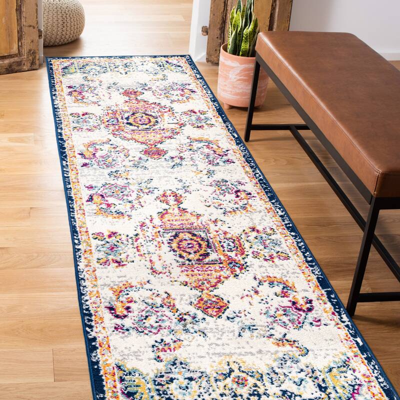 World Rug Gallery Vintage Distressed Boho Oriental Area Rug