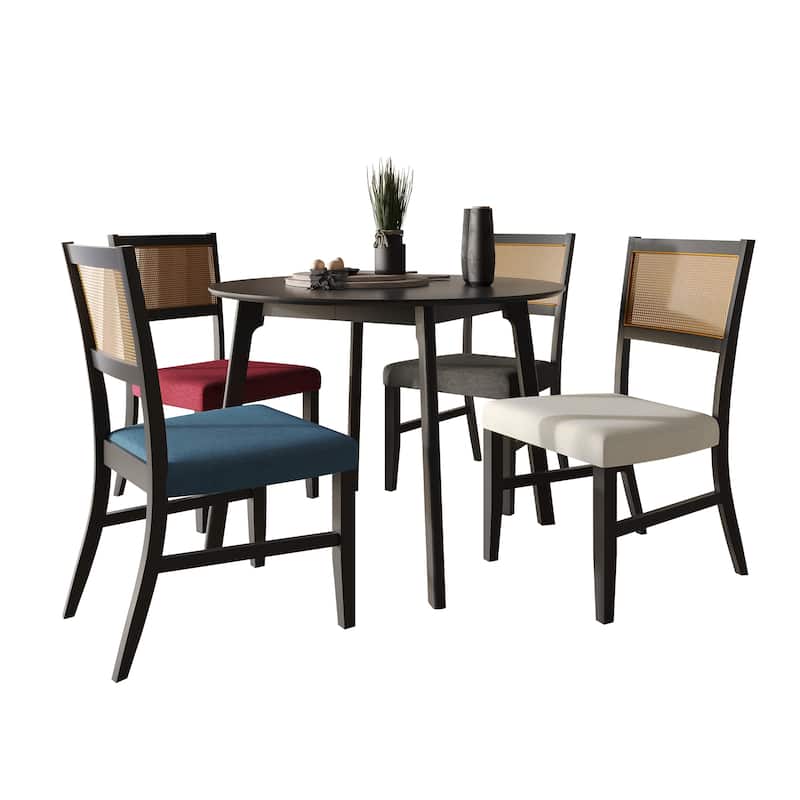 CraftPorch Contemporary 5-Piece Linen Wooden Dining Set
