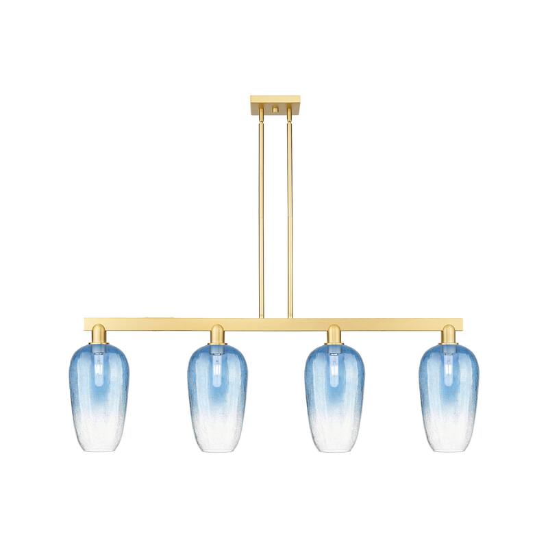 Innovations Lighting 716-4I-16-48 Brookhaven Flute Linear Brookhaven - Satin Gold / Sapphire Blue