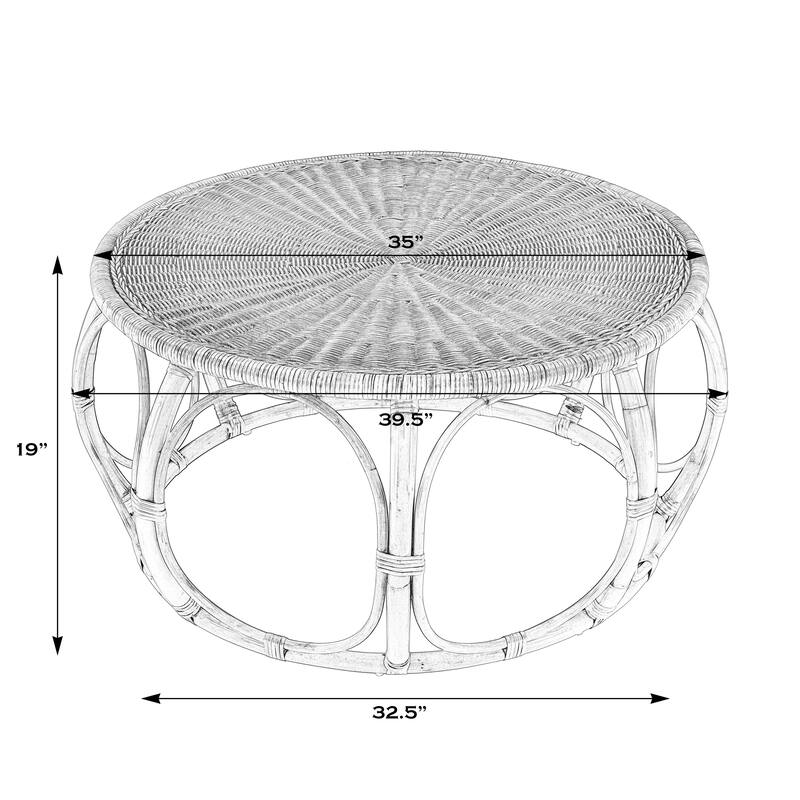 Savannah Woven Rattan Round Coffee Table