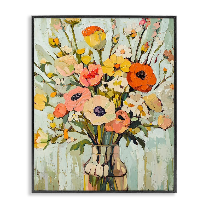Stupell Painterly Bouquet Arrangement Framed Giclee Art Design By Franklyn Gregory - 11 x 14 - Black