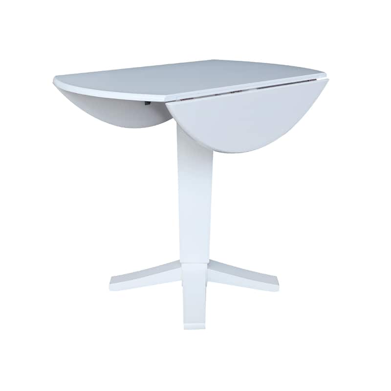 42 in Round Dual Drop Leaf Pedestal Counter Height Dining Table