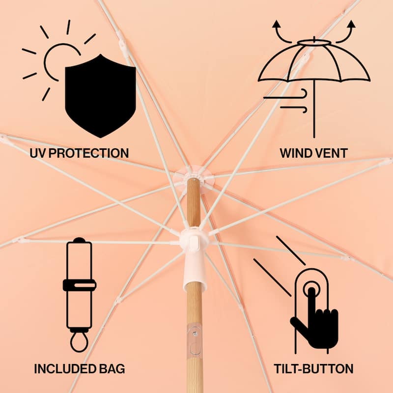 Mariner 6.5ft Classic Fringe Umbrella w/ Tilt & Bag