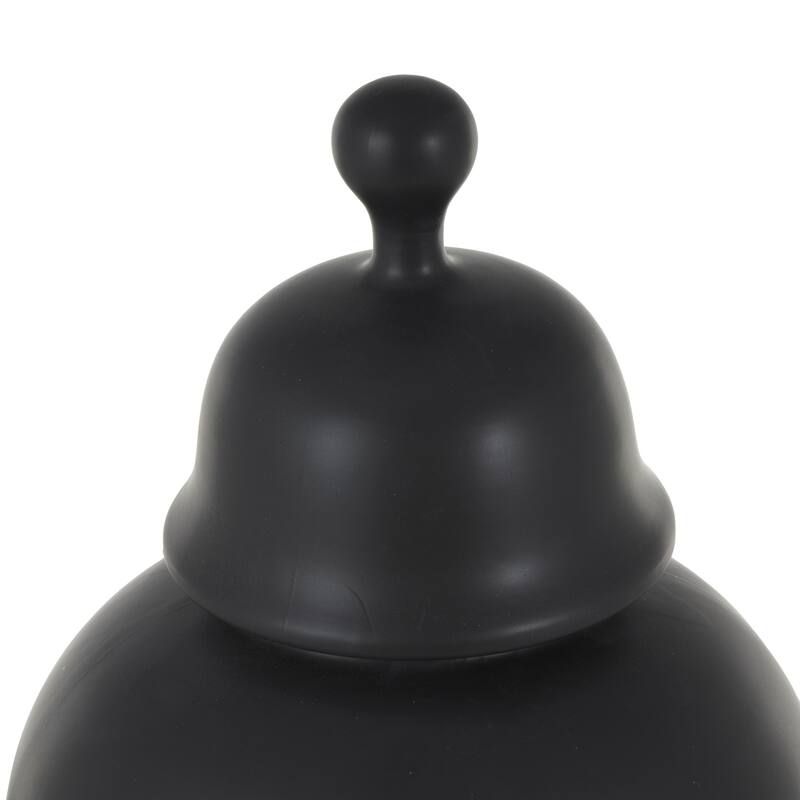Ceramic Rounded Hourglass Decorative Jars with Lid and Ball Knob - White or Black- Roche River Decor