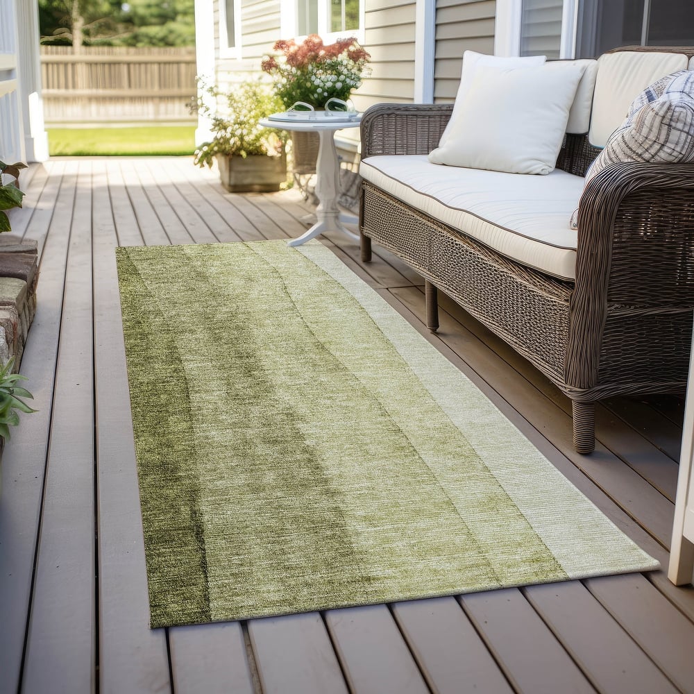 Machine Washable Indoor/ Outdoor Chantille Modern Horizon Rug
