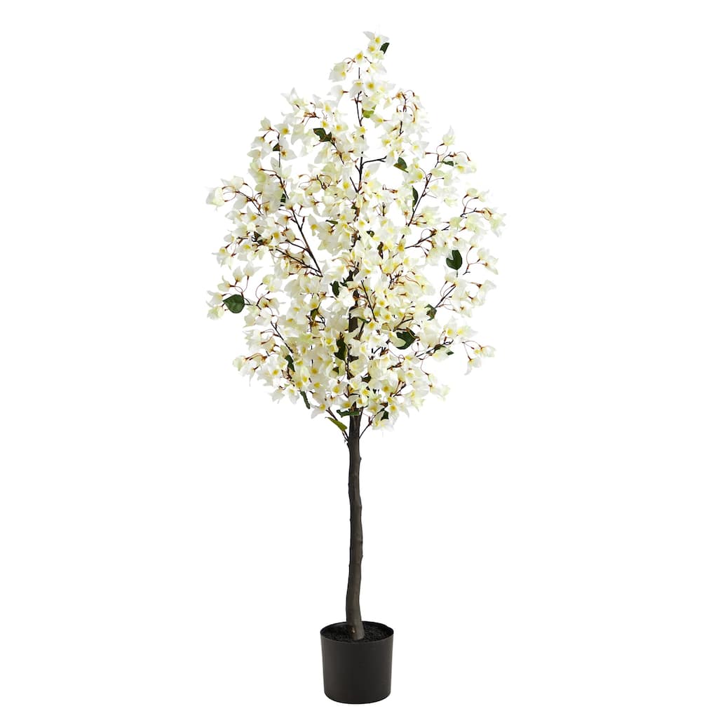 Artificial Tree 5ft Indoor Decorative Flowers Realistic Home Accent - Green - 61 Inches and Over