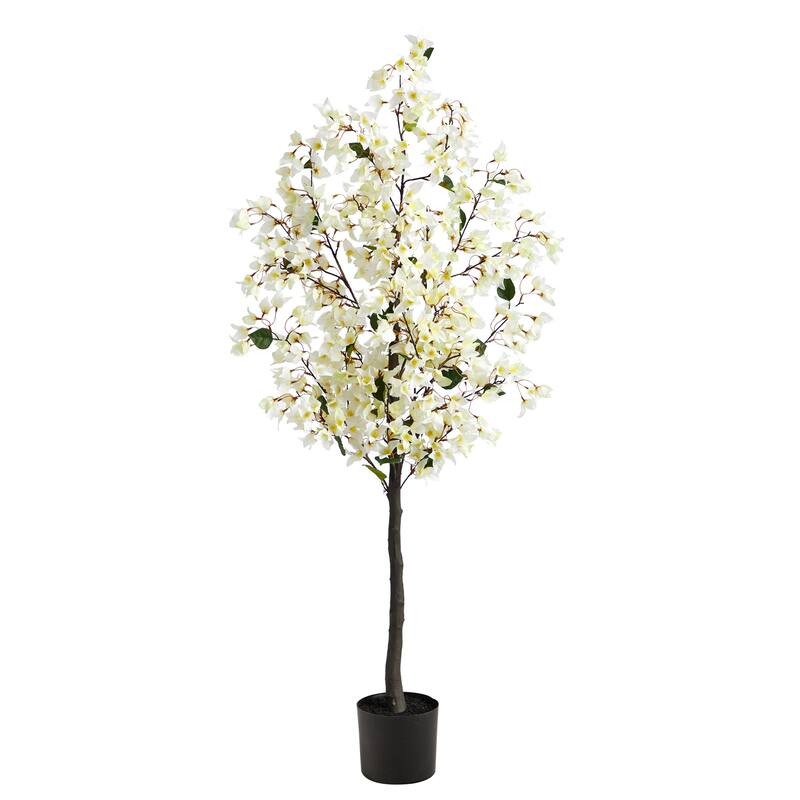 Artificial Tree 5ft Indoor Decorative Flowers Realistic Home Accent - Green - 61 Inches and Over