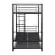 preview thumbnail 11 of 12, Black Twin over Twin Size Metal Bunk Bed with Trundle