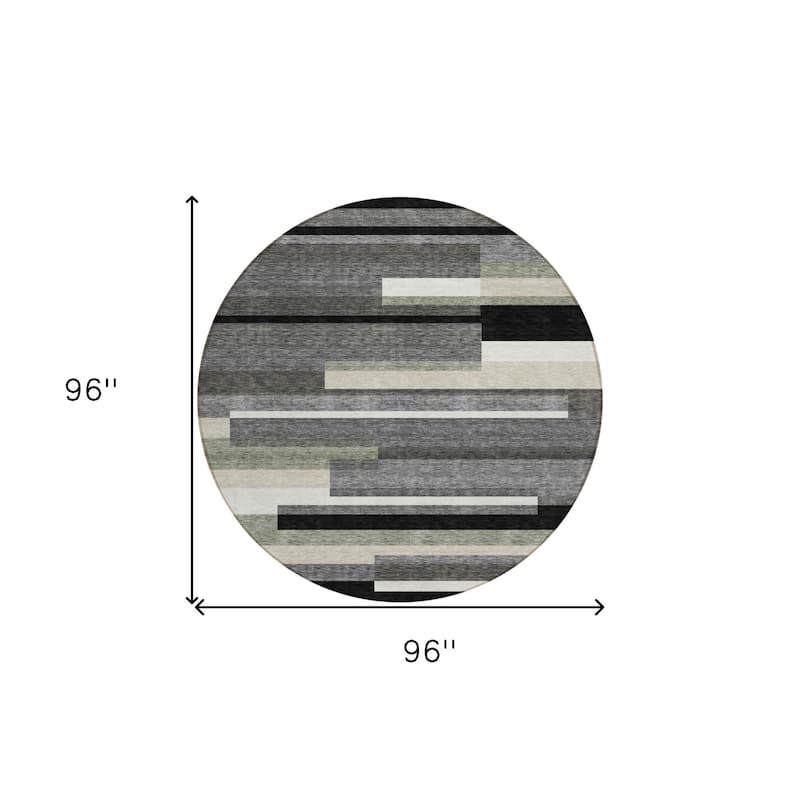 HomeRoots Striped Transitional Rectangle Outdoor Rug