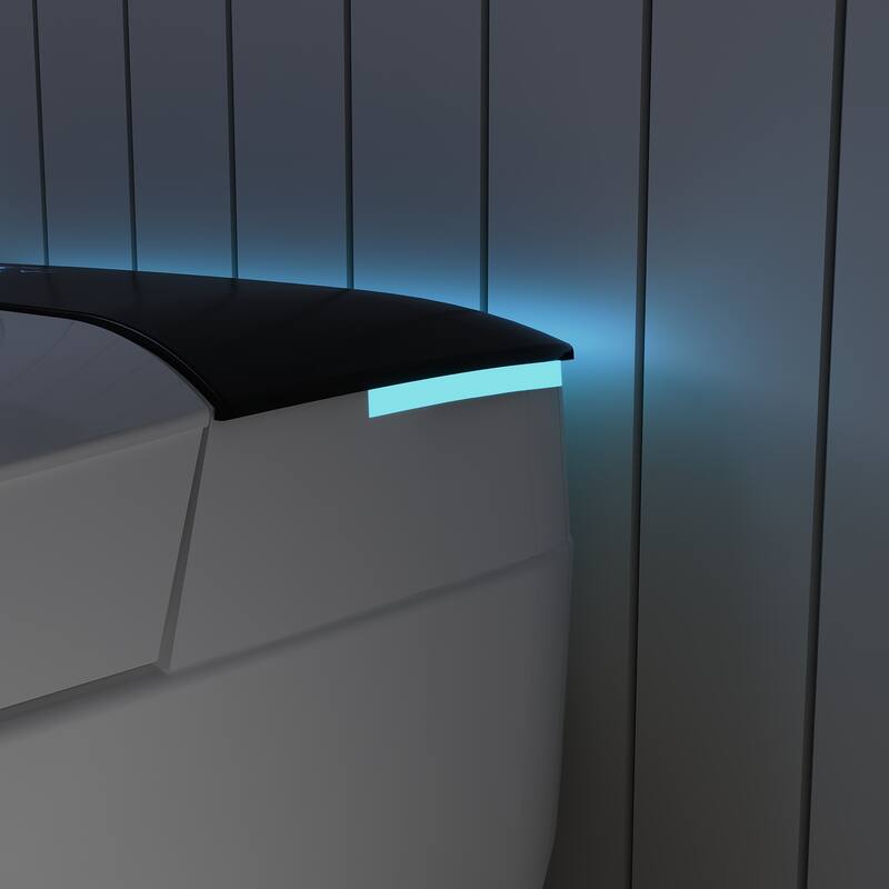 Smart One-Piece Toilet with Built-in Bidet, Heated Seat, Auto Open Lid, UV-C Sterilization, Remote Control, White