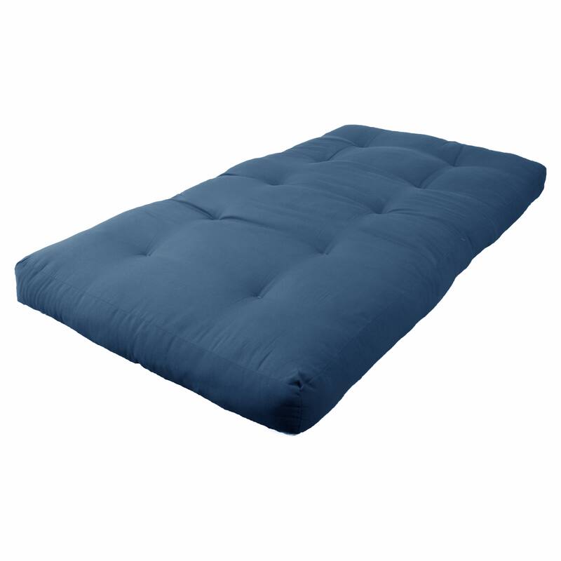 6-inch Thick Twill Futon Mattress (Twin, Full, or Queen) - Twin - Indigo