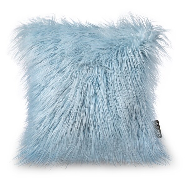light blue fluffy pillow