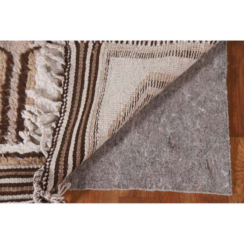 Plush Turkish Anatolian Runner Rug Hand-knotted Beige Wool Carpet - 3'6"x 13'3"