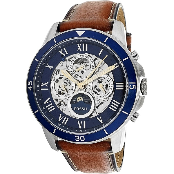 Fossil Men's Grant Silver Stainless-Steel Automatic Dress Watch. Opens flyout.