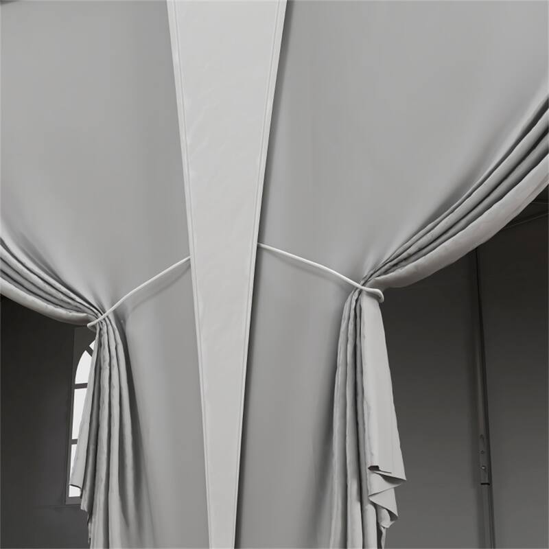 Light Grey Canopy Tent with Windows and 3 Height Settings Ground Stakes Included Carry Bag - 232.25" L x 117" W x 112.25" H