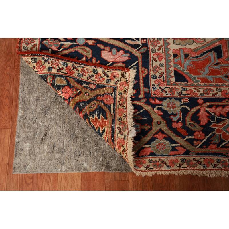 Pre-1900 Antique Vegetable Dye Heriz Serapi Persian Large Wool Carpet - 10'10"x 18'3"