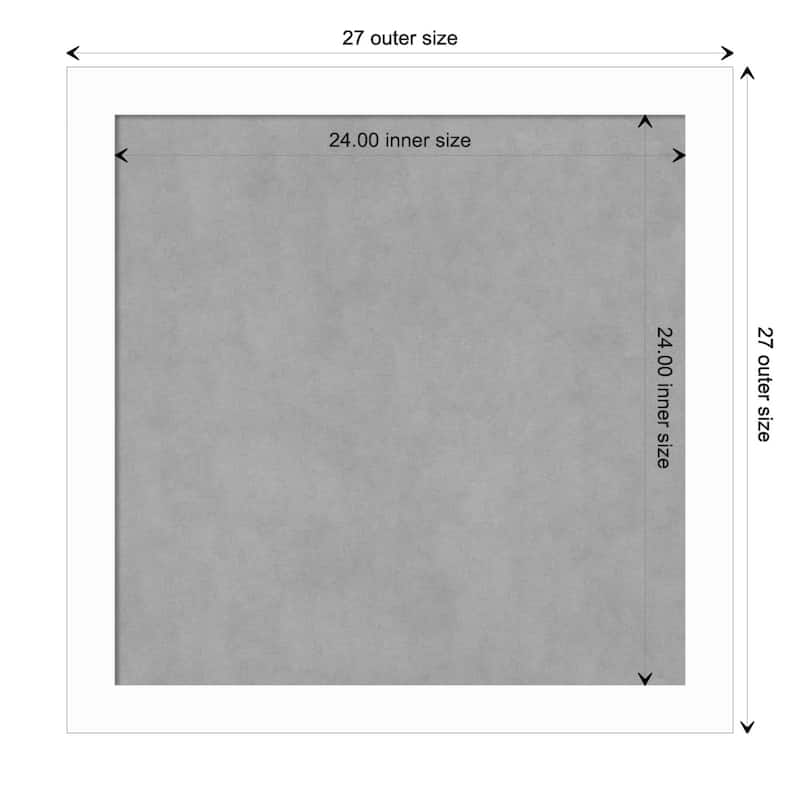 Amanti Art Basic White Narrow Framed Magnetic Board - Board Size 24x24